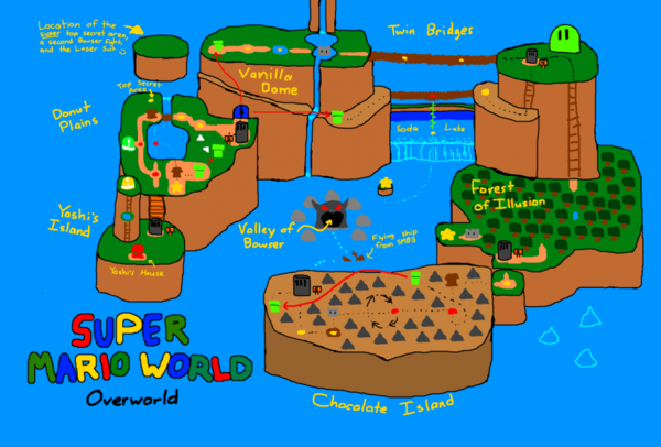 Super Mario World world map by fliptaco