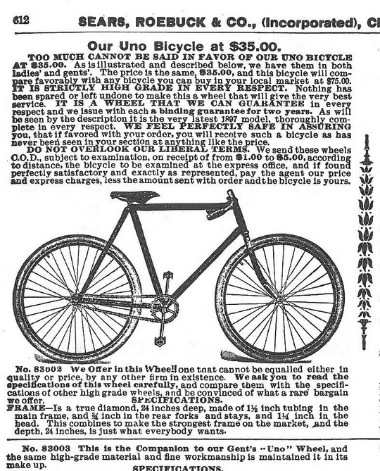 sears bikes 1897