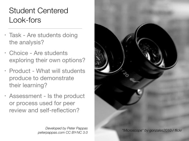 Student centered Look-fors