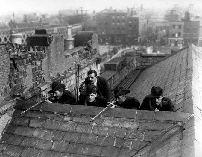 ICA) men on a Dublin rooftop 1916