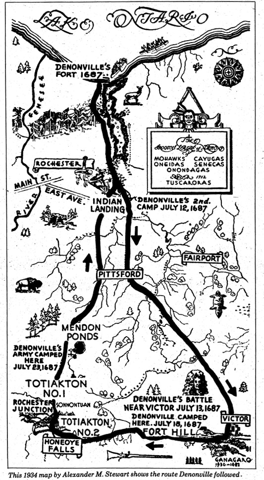 Map of Denonville raid 1687