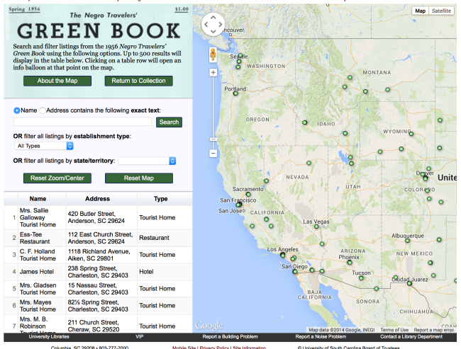 Green book interactive map